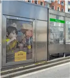 Mupi en Matiko, Bilbao Mupi en Matiko cerca del funicular de Artxanda en Bilbao